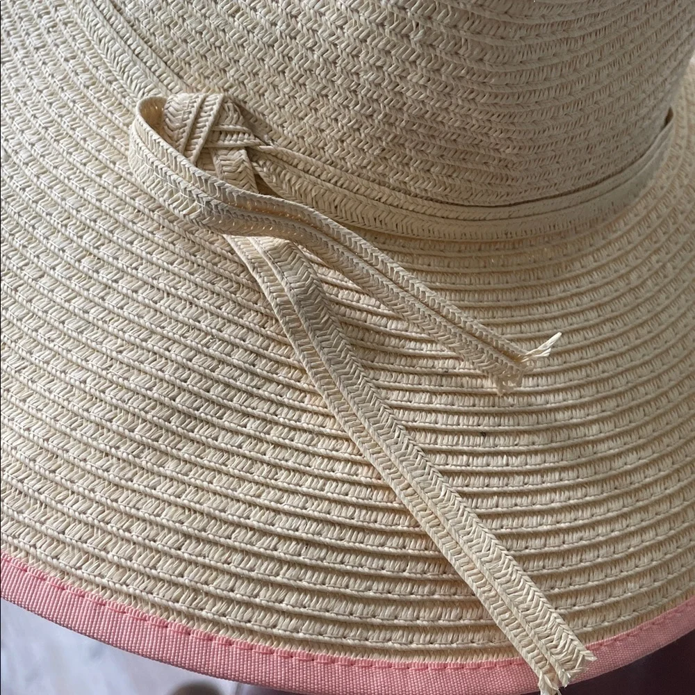 D&Y Cream and Pink Kids Sun Hat